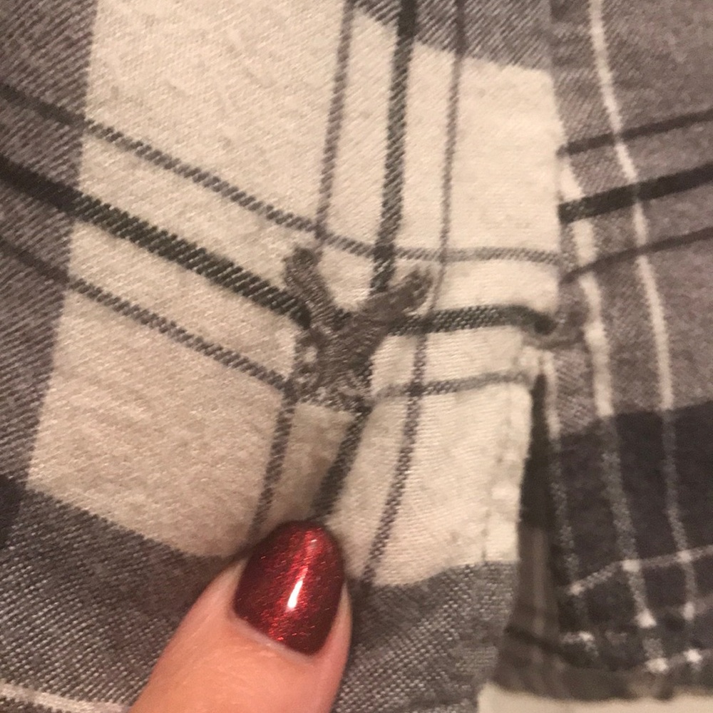 American Eagle Flowy Plaid Pullover Top - image 3